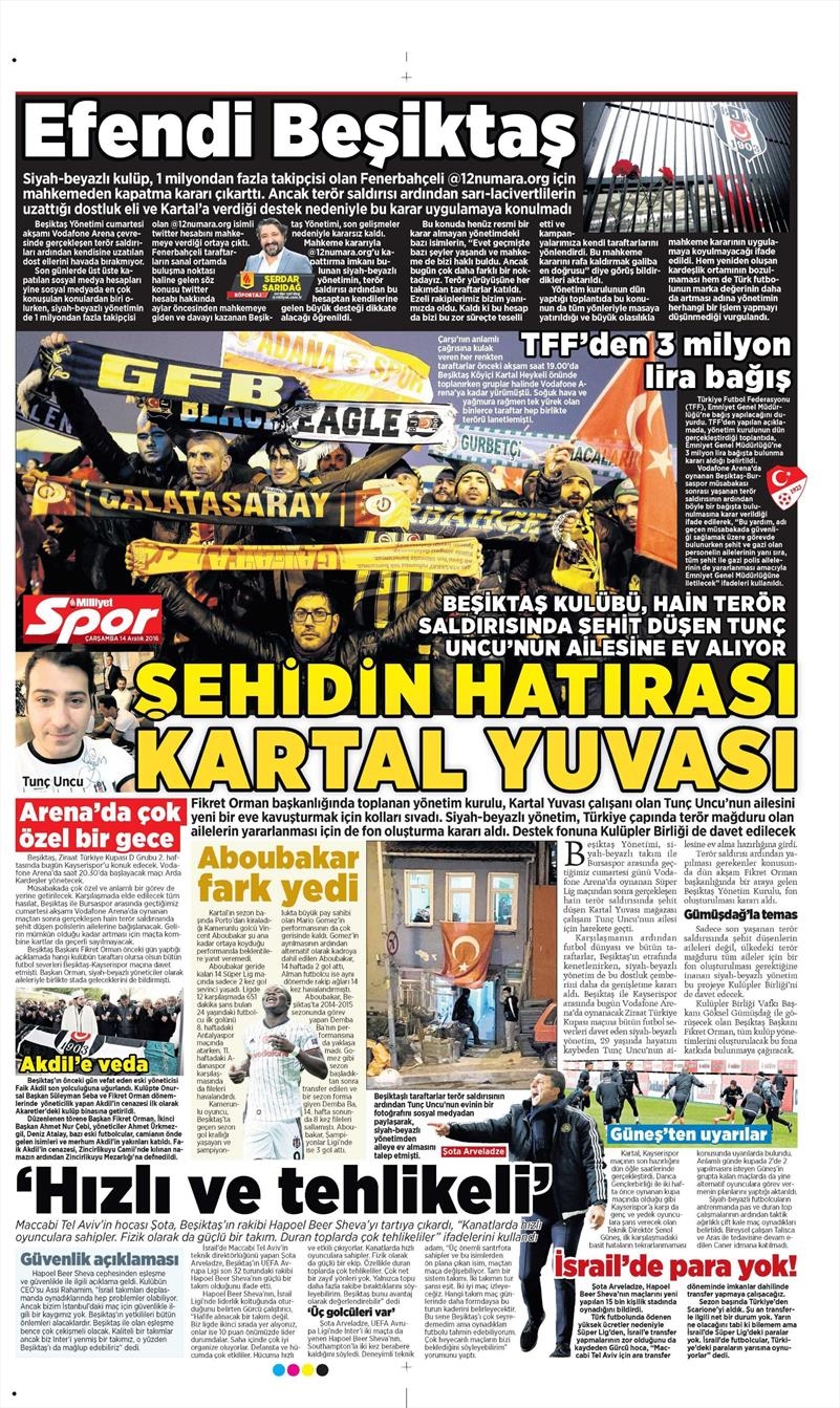 14 Aralık 2016 | İşte gazetelerin Beşiktaş manşetleri - Görsel 6