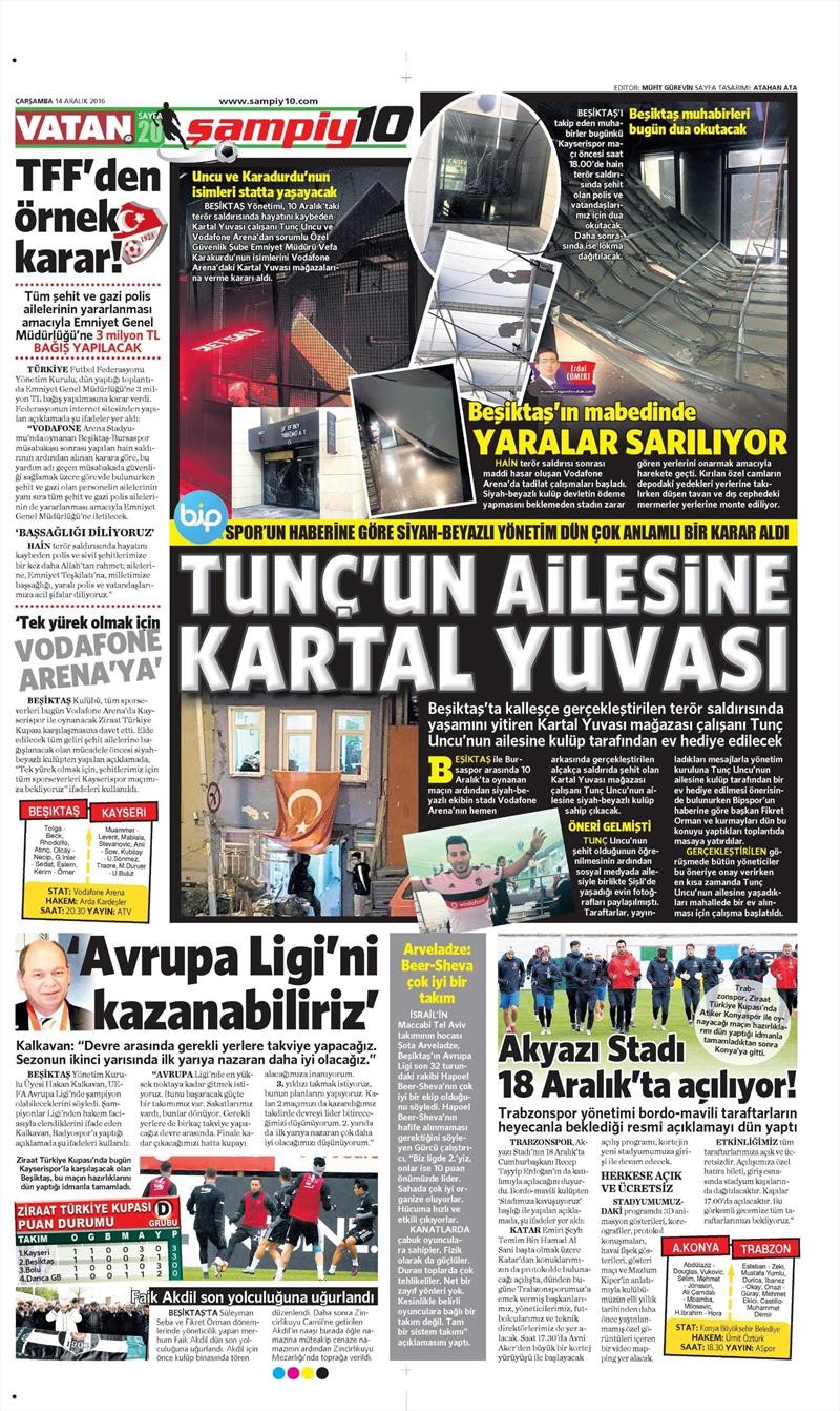 14 Aralık 2016 | İşte gazetelerin Beşiktaş manşetleri - Görsel 9