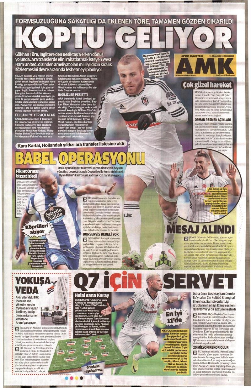 15 Aralık 2016 | İşte gazetelerin Beşiktaş manşetleri - Görsel 10
