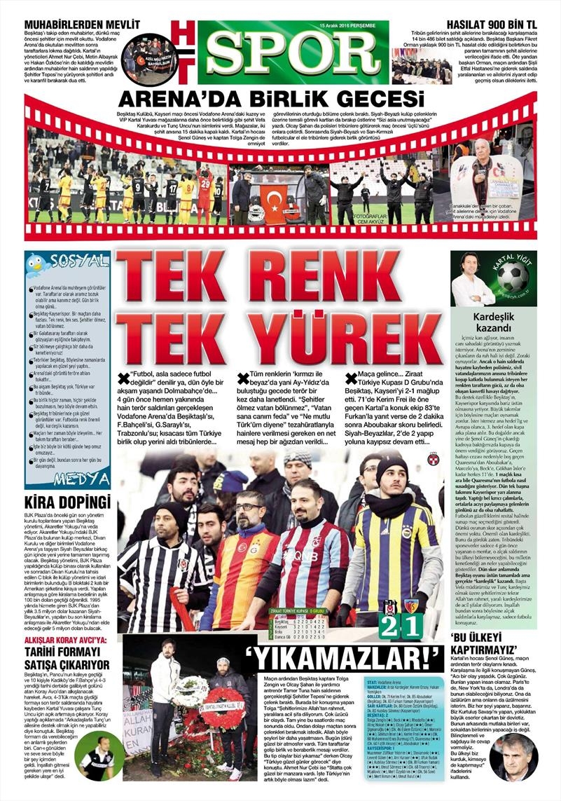 15 Aralık 2016 | İşte gazetelerin Beşiktaş manşetleri - Görsel 5