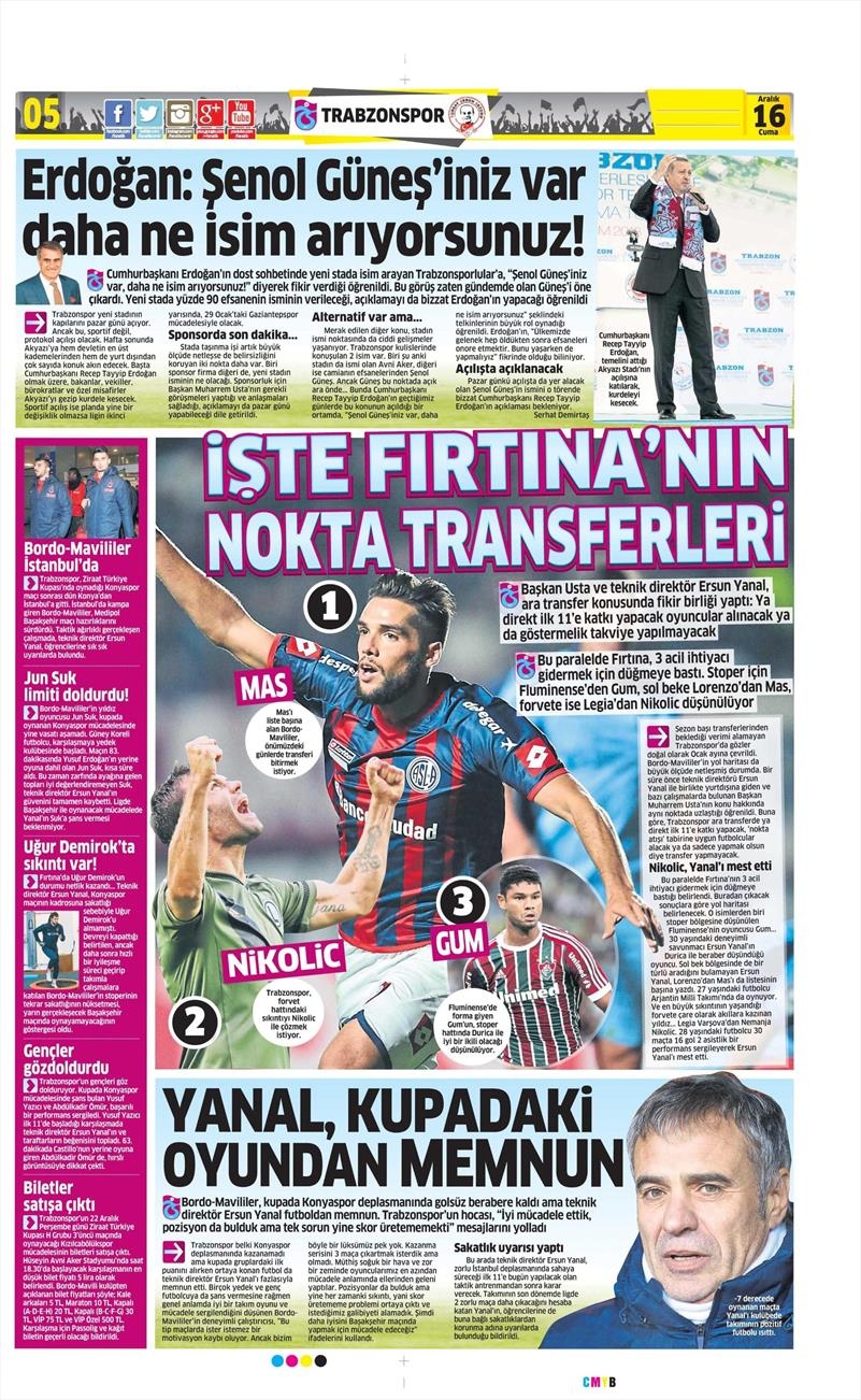 16 Aralık 2016 | İşte gazetelerin Beşiktaş manşetleri - Görsel 3