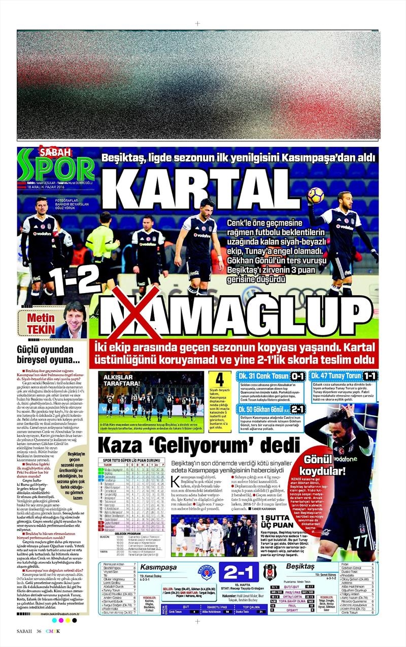 18 Aralık 2016 | İşte gazetelerin Beşiktaş manşetleri - Görsel 10