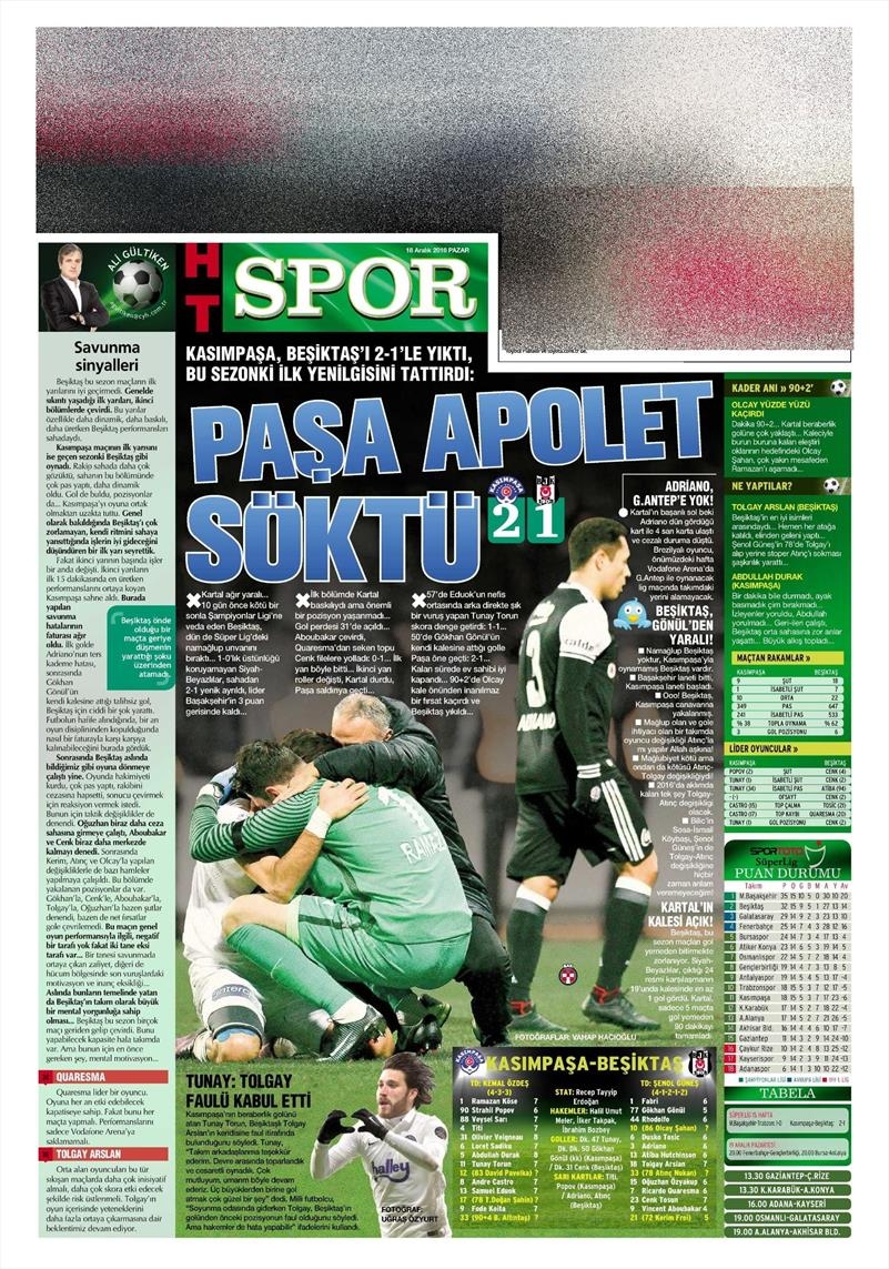 18 Aralık 2016 | İşte gazetelerin Beşiktaş manşetleri - Görsel 19