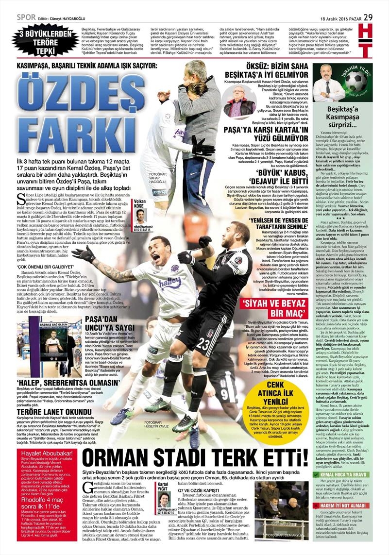 18 Aralık 2016 | İşte gazetelerin Beşiktaş manşetleri - Görsel 20