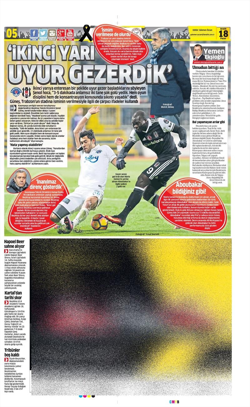 18 Aralık 2016 | İşte gazetelerin Beşiktaş manşetleri - Görsel 24