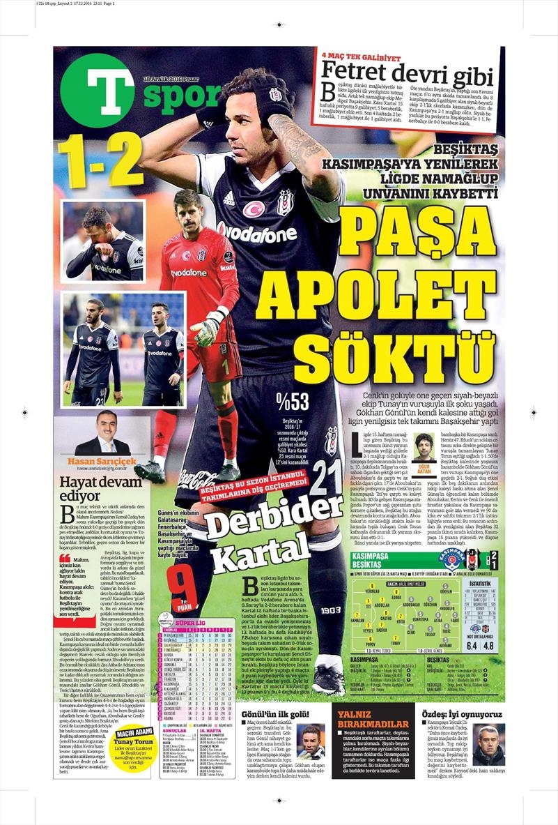 18 Aralık 2016 | İşte gazetelerin Beşiktaş manşetleri - Görsel 4