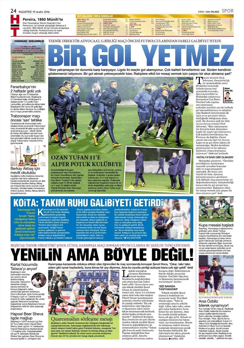 19 Aralık 2016 | İşte gazetelerin Beşiktaş manşetleri - Görsel 4