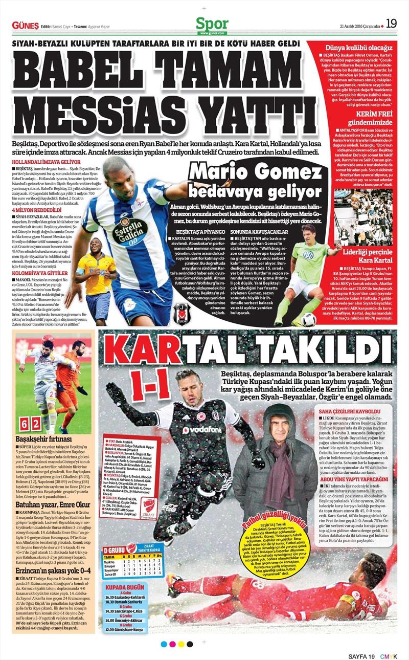 21 Aralık 2016 | İşte gazetelerin Beşiktaş manşetleri - Görsel 4