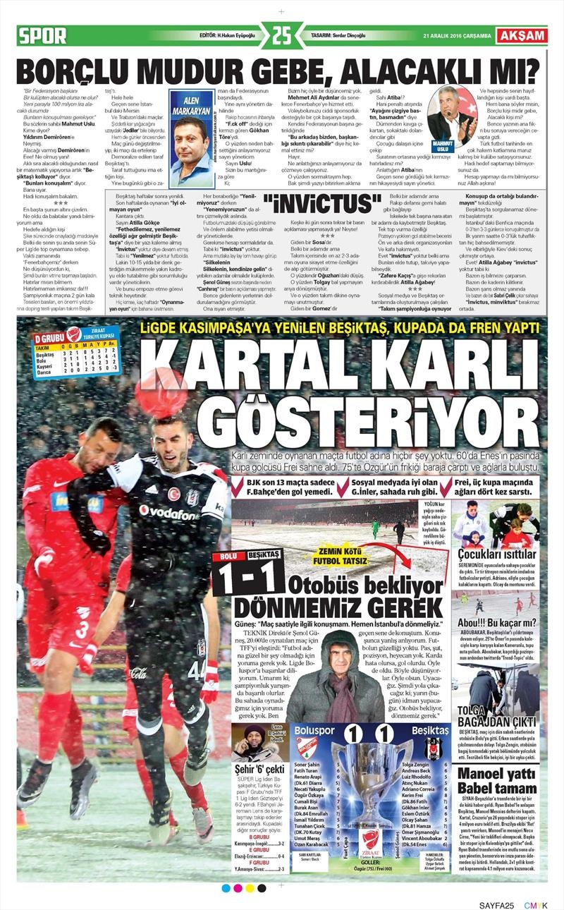 21 Aralık 2016 | İşte gazetelerin Beşiktaş manşetleri - Görsel 5