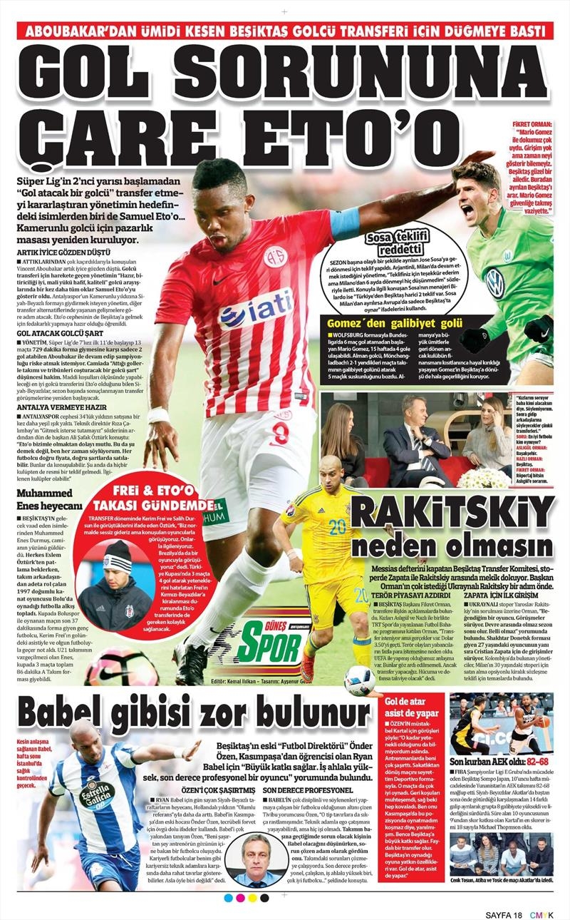 22 Aralık 2016 | İşte gazetelerin Beşiktaş manşetleri - Görsel 14