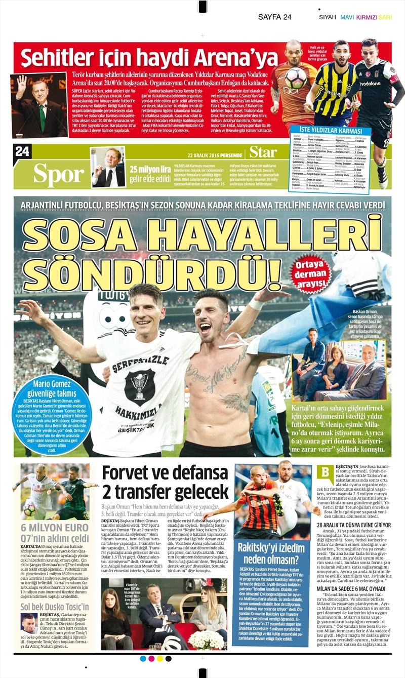 22 Aralık 2016 | İşte gazetelerin Beşiktaş manşetleri - Görsel 4