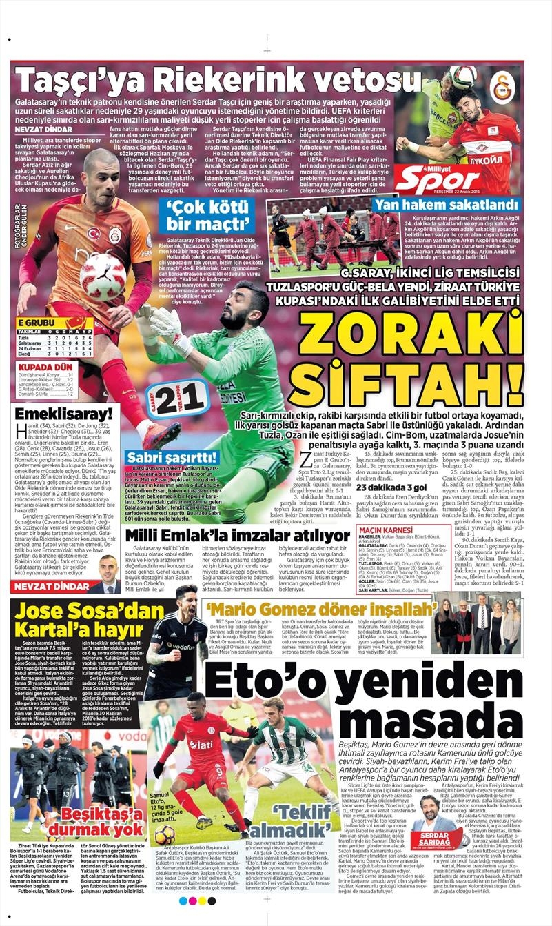 22 Aralık 2016 | İşte gazetelerin Beşiktaş manşetleri - Görsel 9