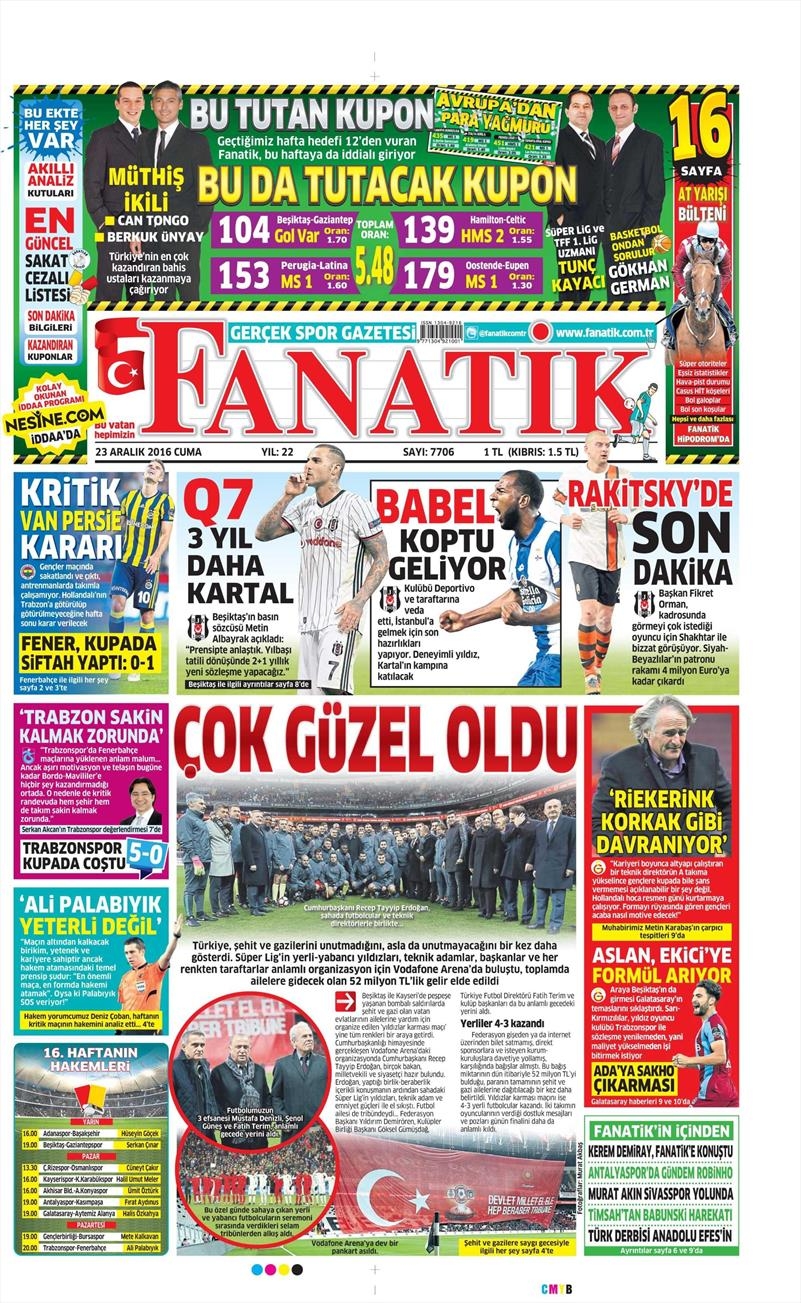 23 Aralık 2016 | İşte gazetelerin Beşiktaş manşetleri - Görsel 1