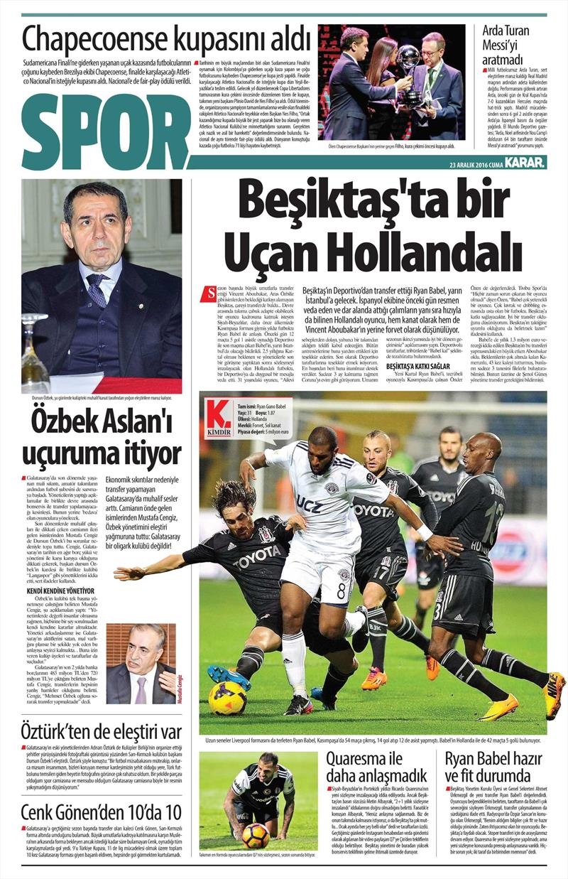 23 Aralık 2016 | İşte gazetelerin Beşiktaş manşetleri - Görsel 9