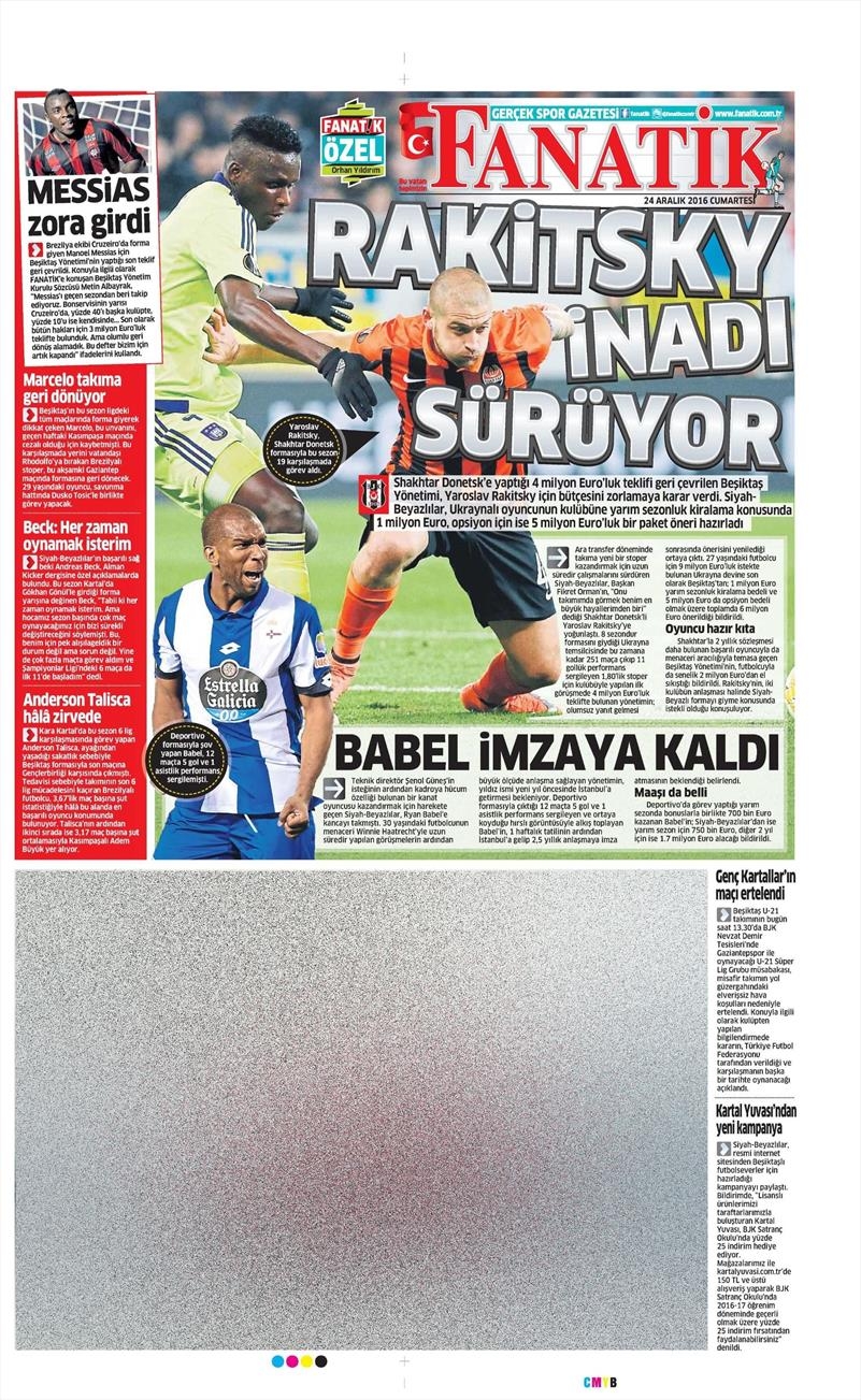 24 Aralık 2016 | İşte gazetelerin Beşiktaş manşetleri - Görsel 13