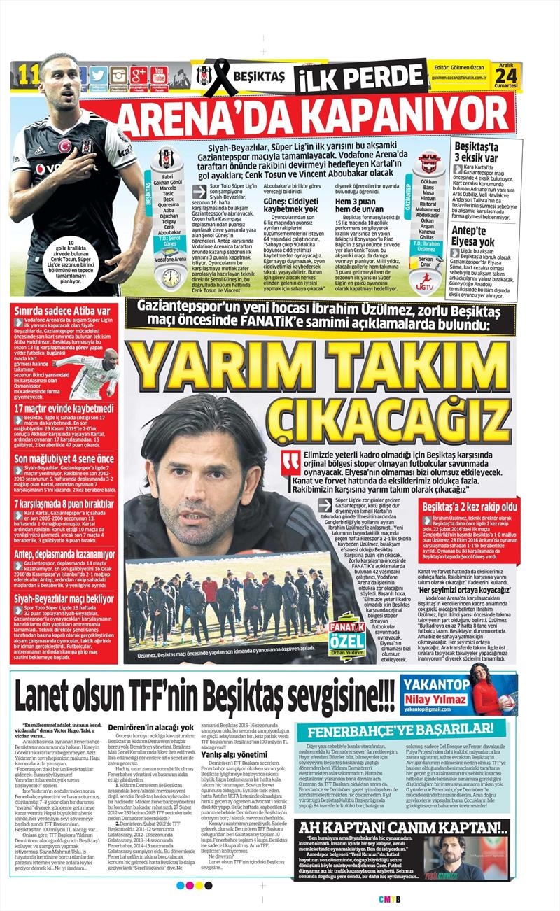 24 Aralık 2016 | İşte gazetelerin Beşiktaş manşetleri - Görsel 14