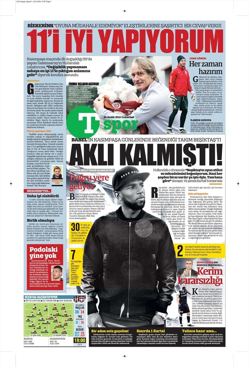 24 Aralık 2016 | İşte gazetelerin Beşiktaş manşetleri - Görsel 2