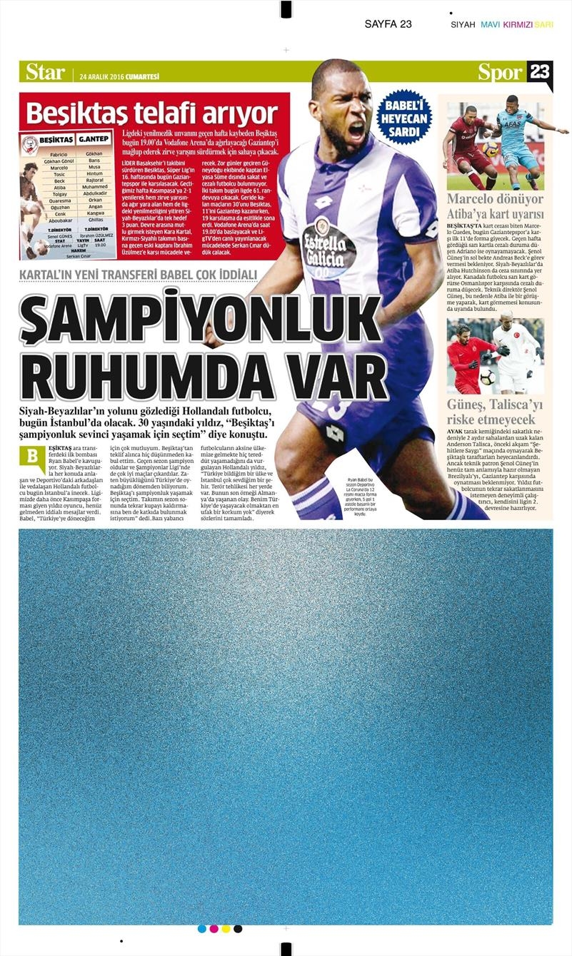 24 Aralık 2016 | İşte gazetelerin Beşiktaş manşetleri - Görsel 5