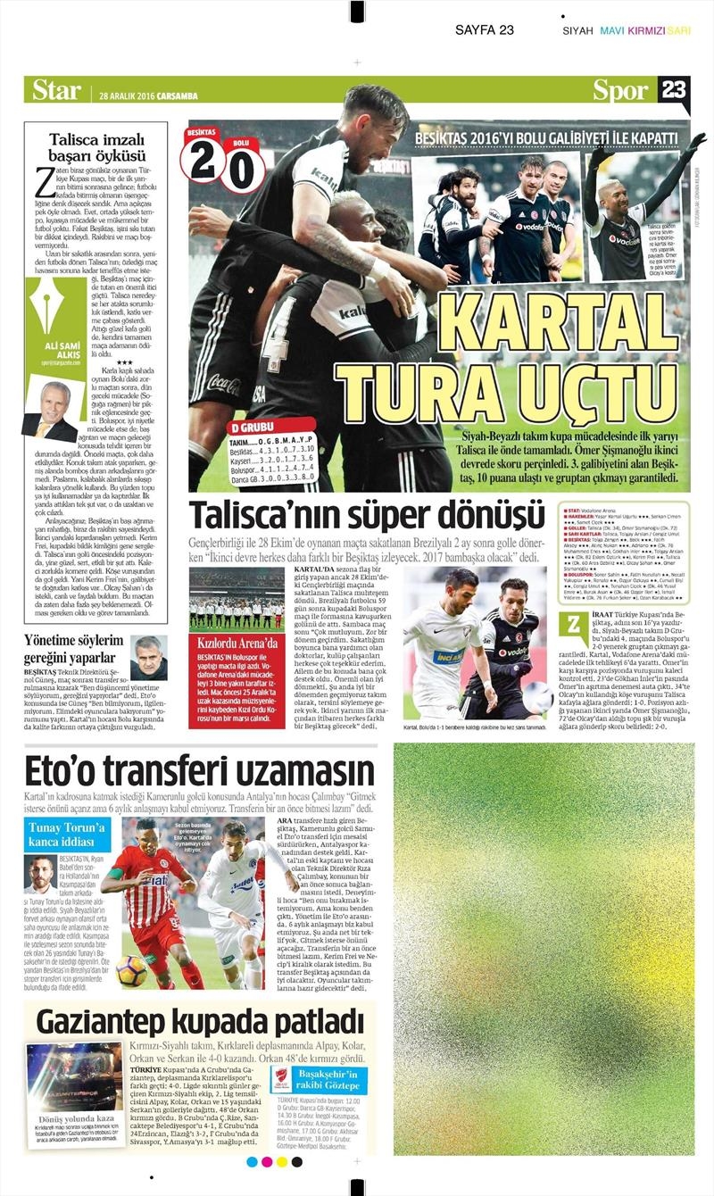 28 Aralık 2016 | İşte gazetelerin Beşiktaş manşetleri - Görsel 4