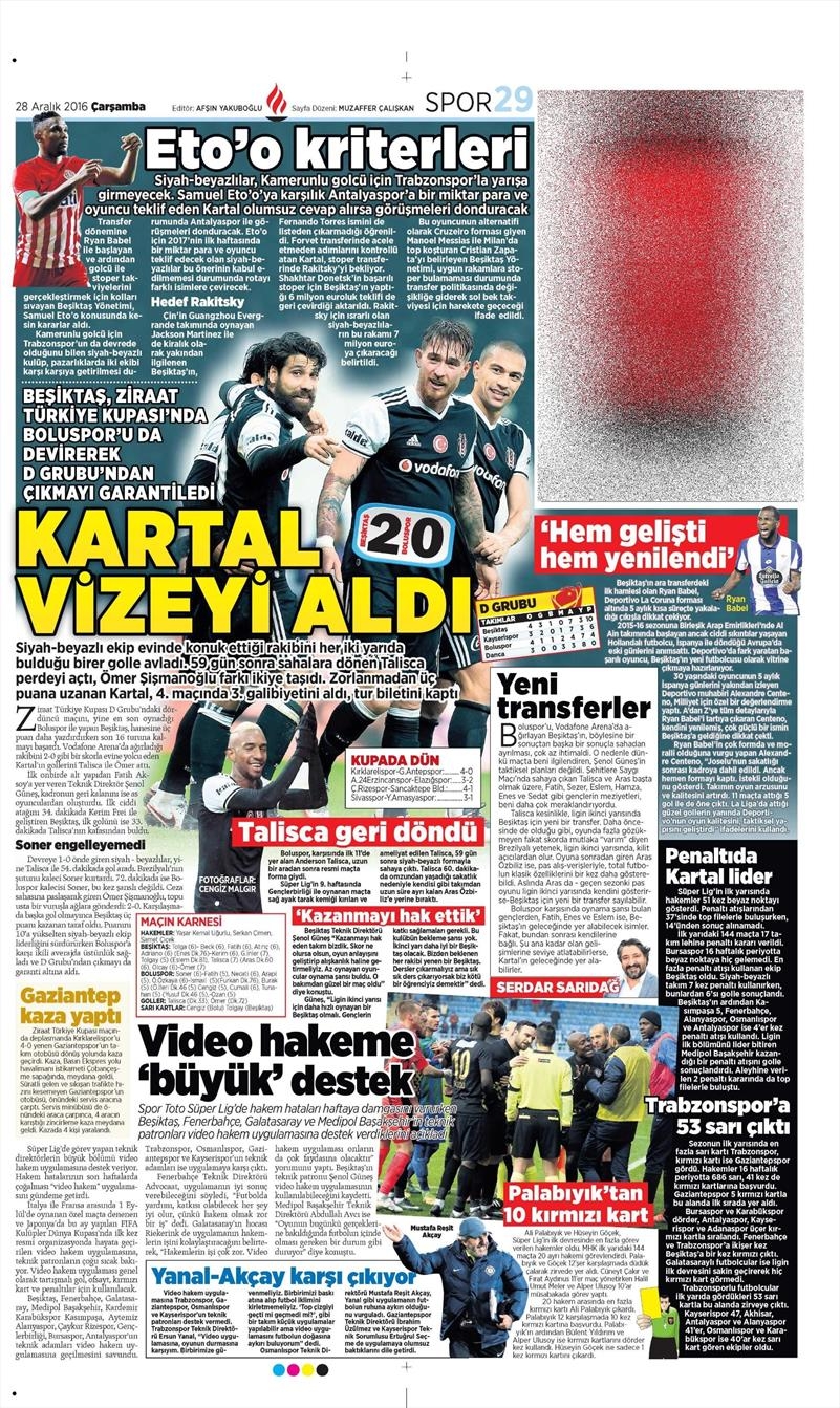 28 Aralık 2016 | İşte gazetelerin Beşiktaş manşetleri - Görsel 8