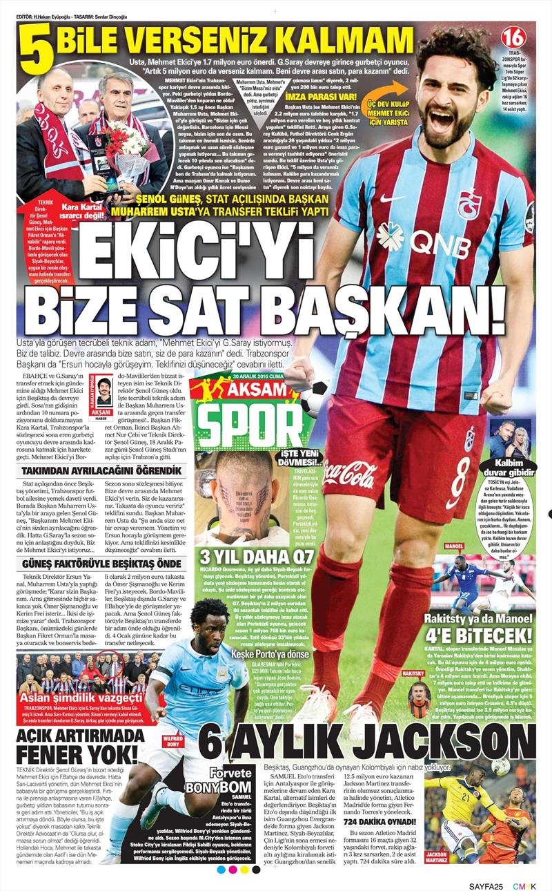 30 Aralık 2016 | İşte gazetelerin Beşiktaş manşetleri - Görsel 13