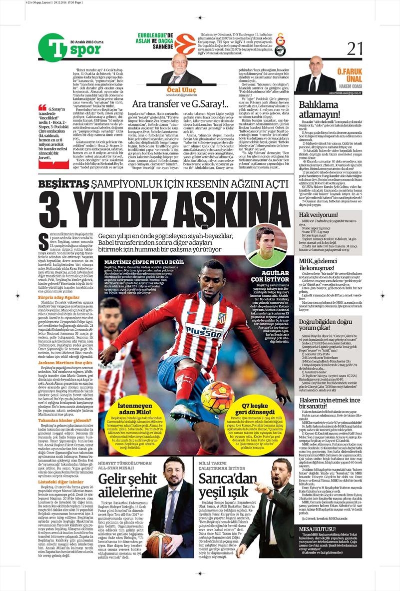 30 Aralık 2016 | İşte gazetelerin Beşiktaş manşetleri - Görsel 2