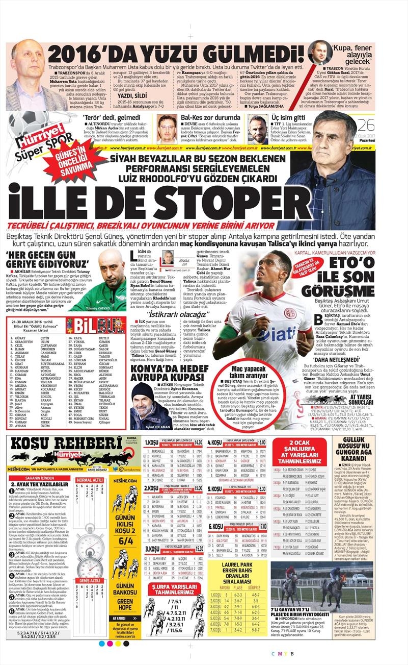 02 Ocak 2017 | İşte gazetelerin Beşiktaş manşetleri - Görsel 6