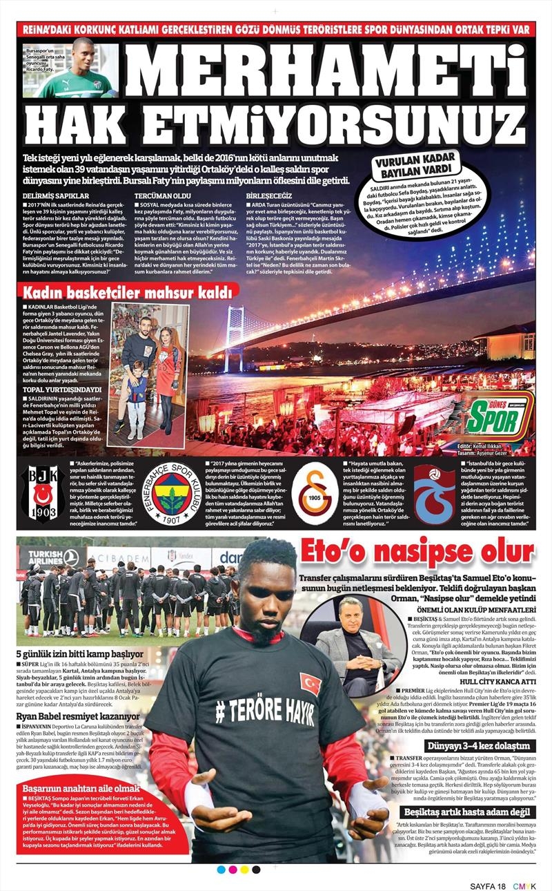 02 Ocak 2017 | İşte gazetelerin Beşiktaş manşetleri - Görsel 7