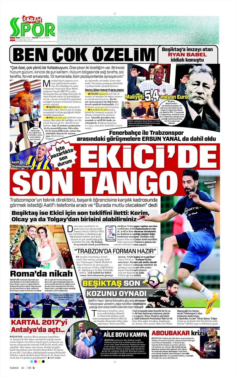 3 Ocak 2017 | İşte gazetelerin Beşiktaş manşetleri - Görsel 10
