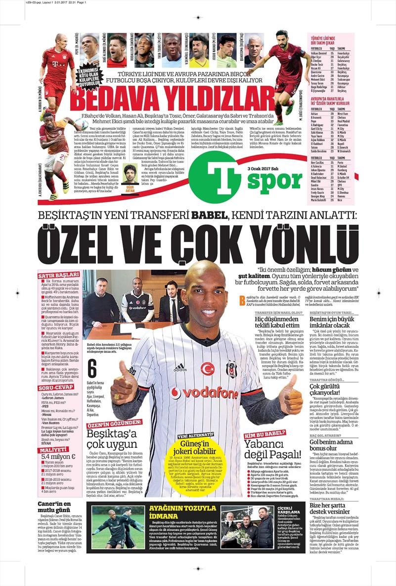 3 Ocak 2017 | İşte gazetelerin Beşiktaş manşetleri - Görsel 13