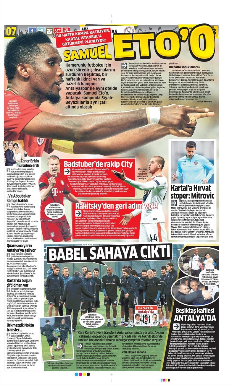 3 Ocak 2017 | İşte gazetelerin Beşiktaş manşetleri - Görsel 2