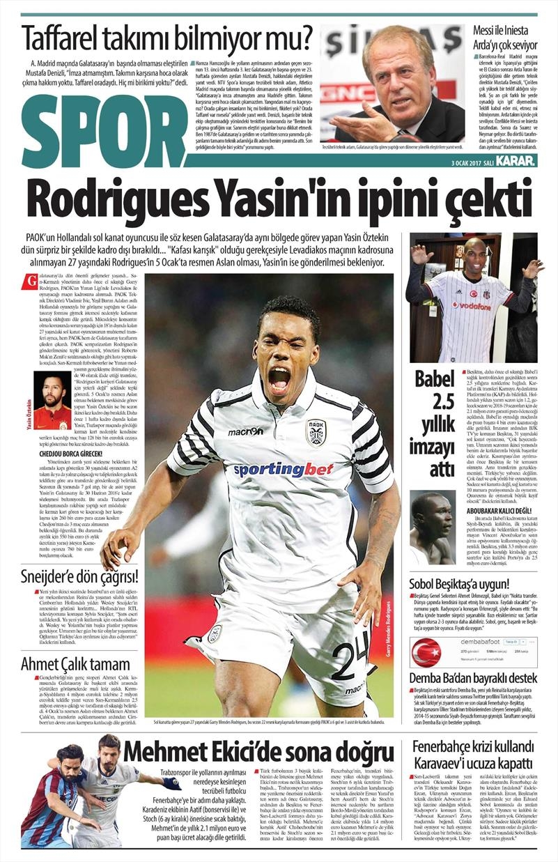 3 Ocak 2017 | İşte gazetelerin Beşiktaş manşetleri - Görsel 7