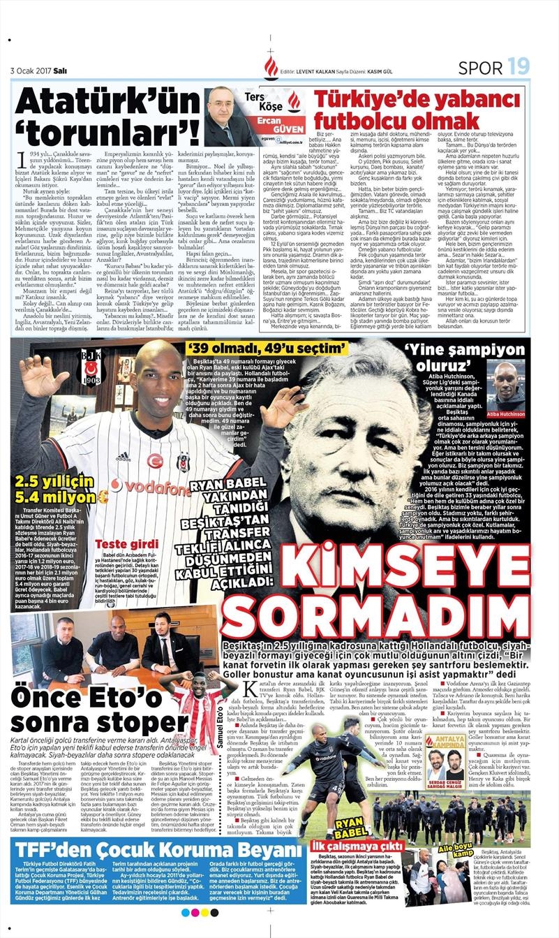 3 Ocak 2017 | İşte gazetelerin Beşiktaş manşetleri - Görsel 8