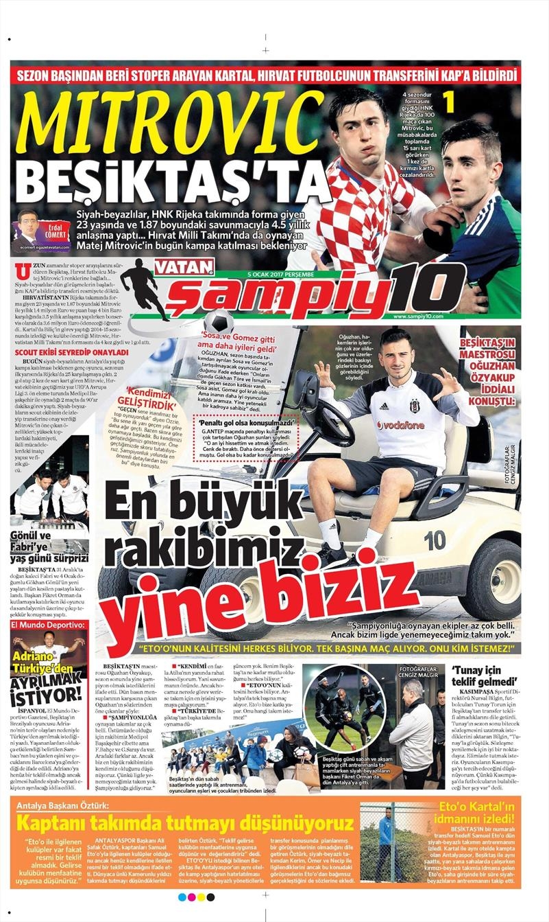 5 Ocak 2017 | İşte gazetelerin Beşiktaş manşetleri - Görsel 3