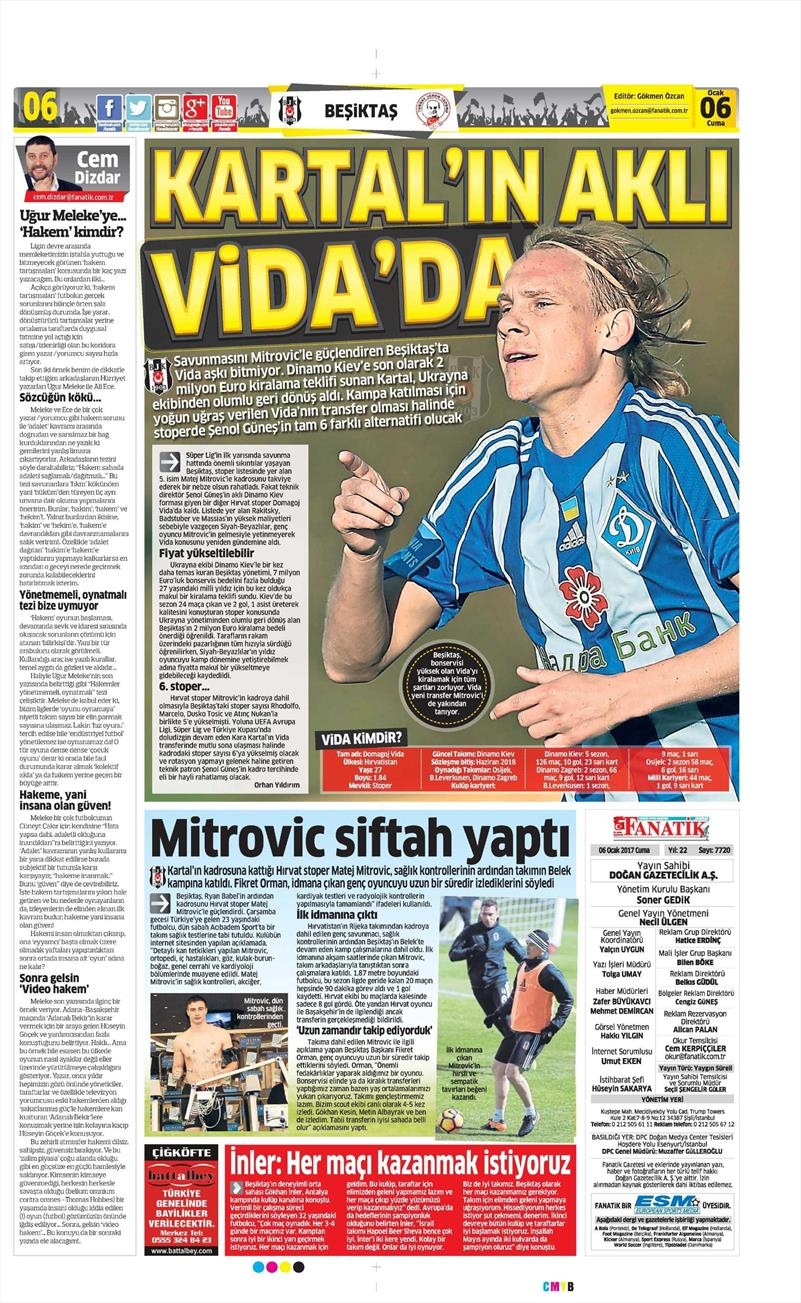 6 Ocak 2017 | İşte gazetelerin Beşiktaş manşetleri - Görsel 1