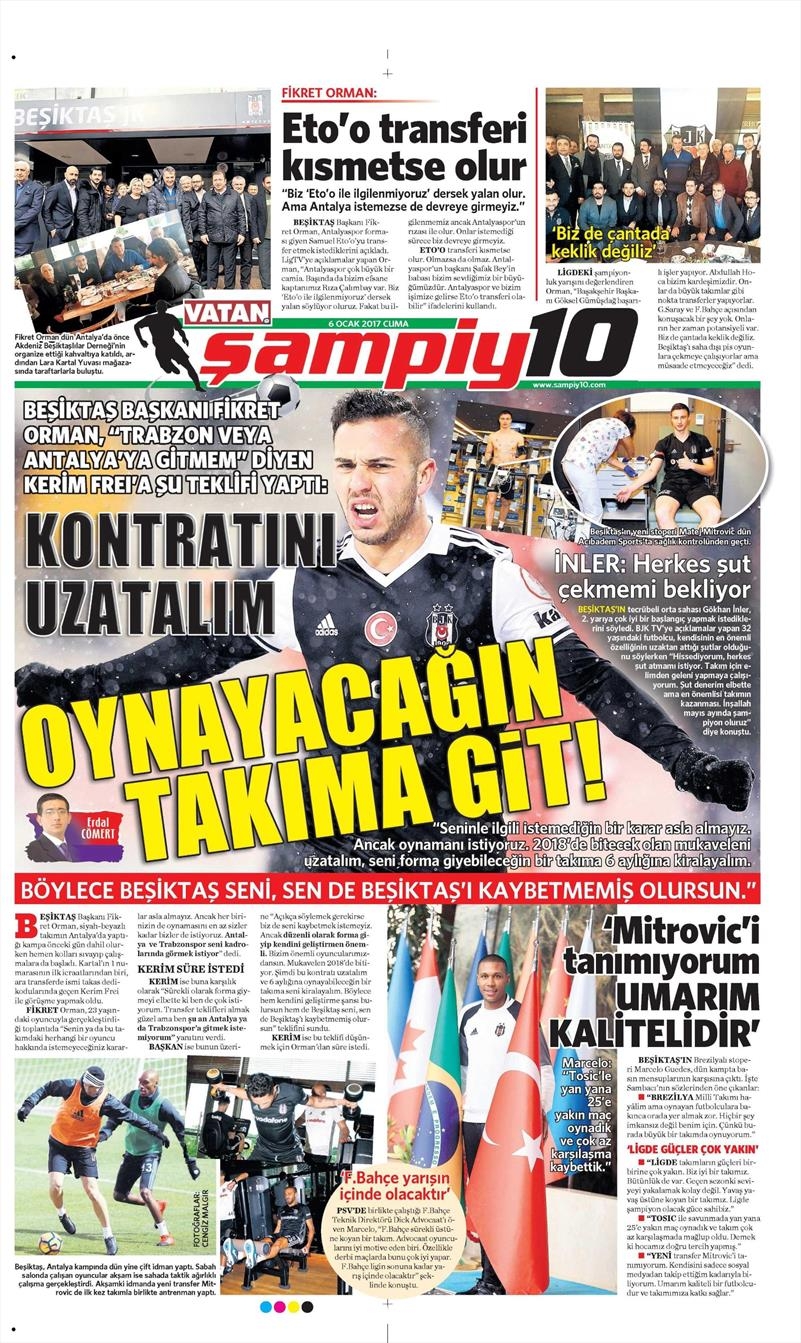 6 Ocak 2017 | İşte gazetelerin Beşiktaş manşetleri - Görsel 14