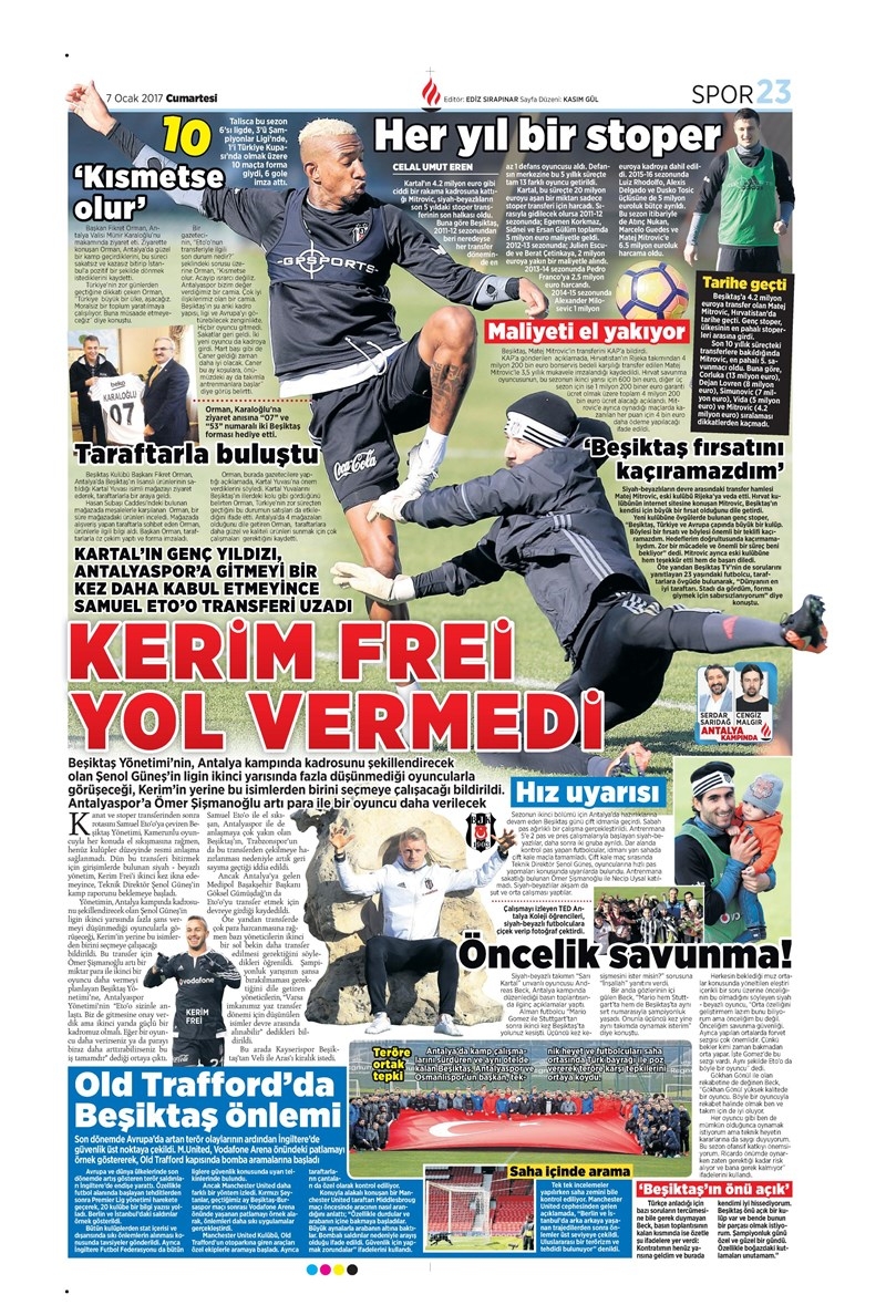 7 Ocak 2017 | İşte gazetelerin Beşiktaş manşetleri - Görsel 4