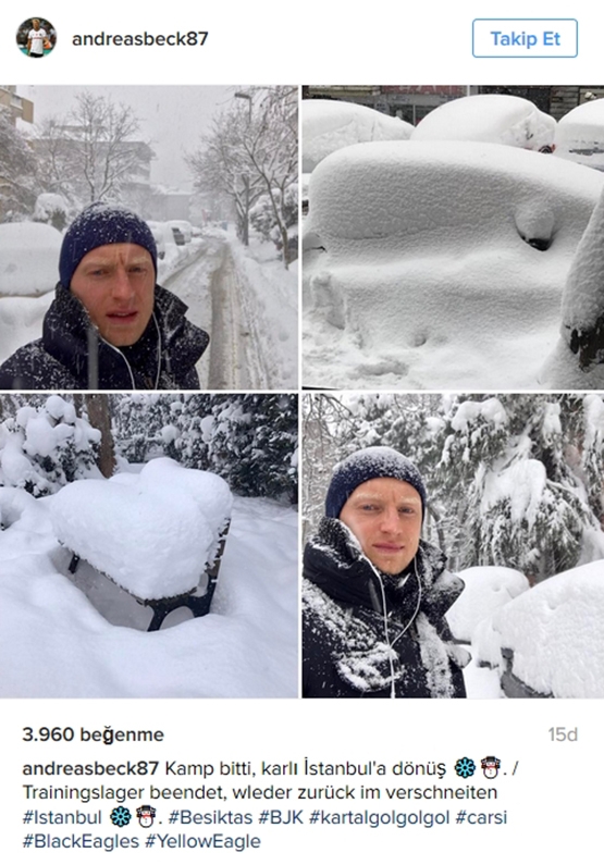 İşte Beşiktaşlı futbolcuların karlı İstanbul paylaşımları - Görsel 3