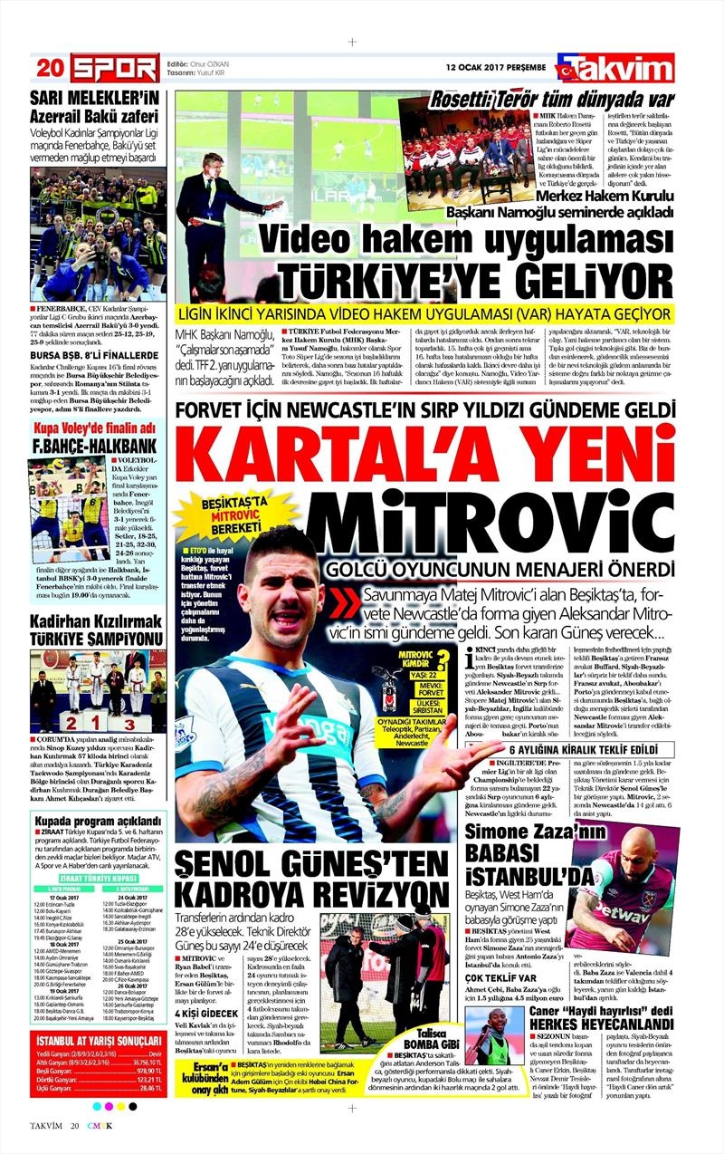 12 Ocak 2017 | İşte gazetelerin Beşiktaş manşetleri - Görsel 14