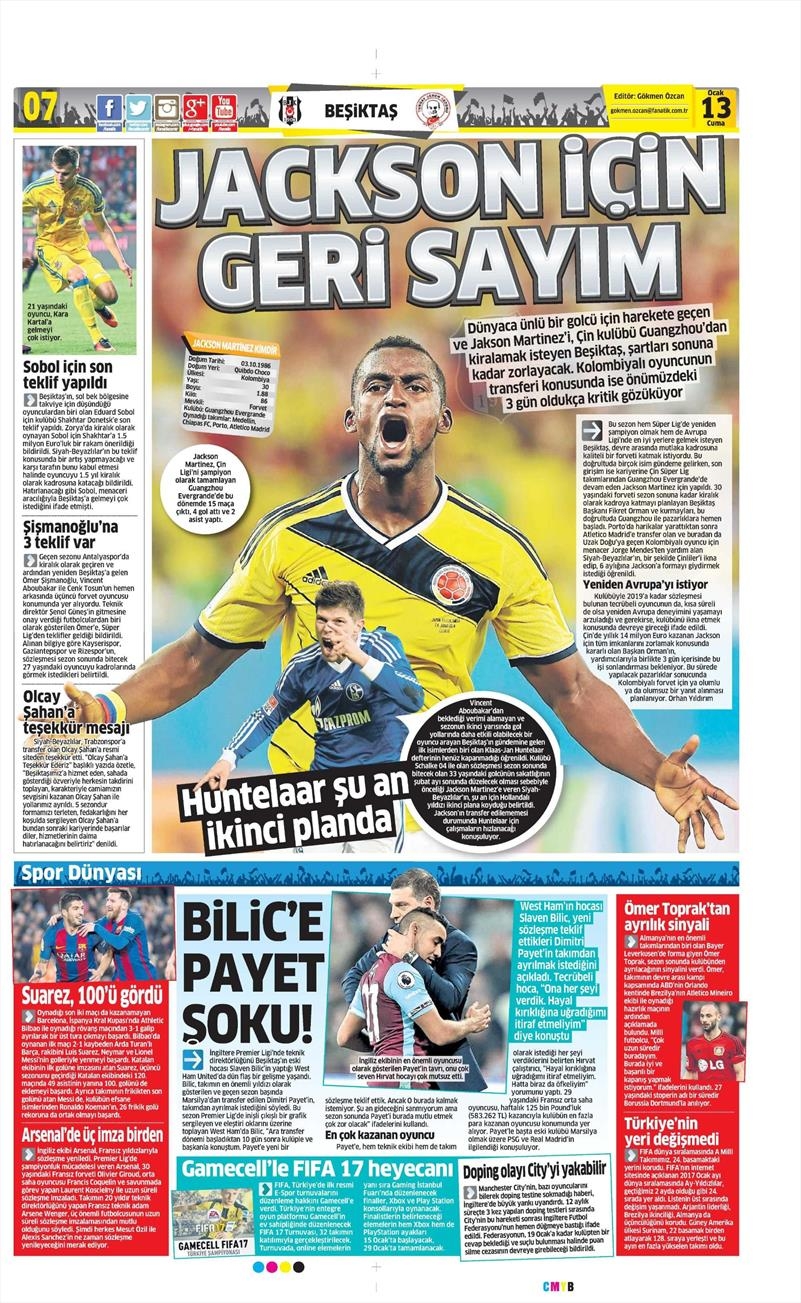 13 Ocak 2017 | İşte gazetelerin Beşiktaş manşetleri - Görsel 4