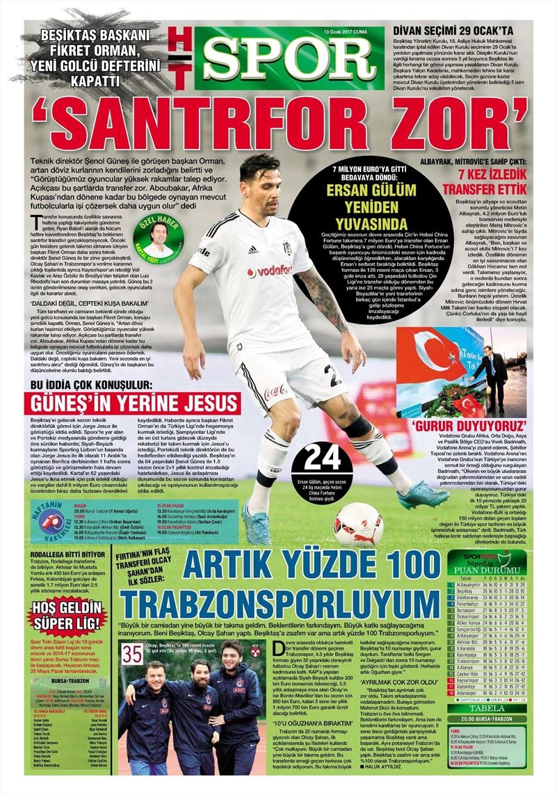 13 Ocak 2017 | İşte gazetelerin Beşiktaş manşetleri - Görsel 6