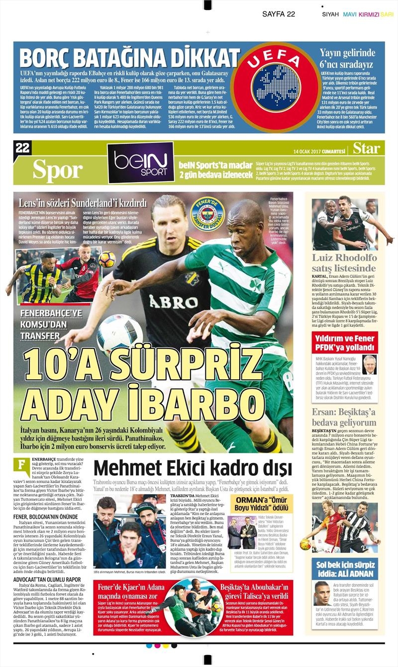 14 Ocak 2017 | İşte gazetelerin Beşiktaş manşetleri - Görsel 15