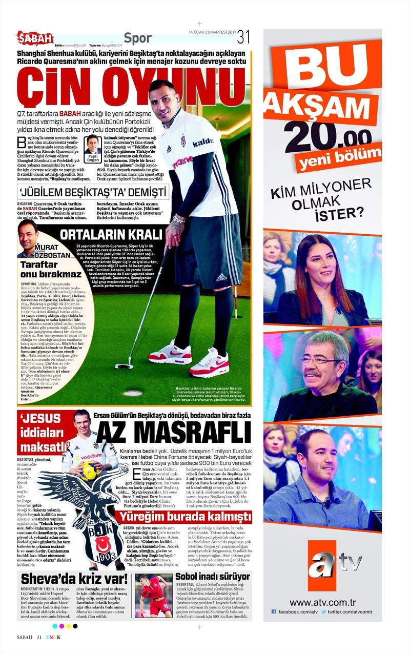 14 Ocak 2017 | İşte gazetelerin Beşiktaş manşetleri - Görsel 5