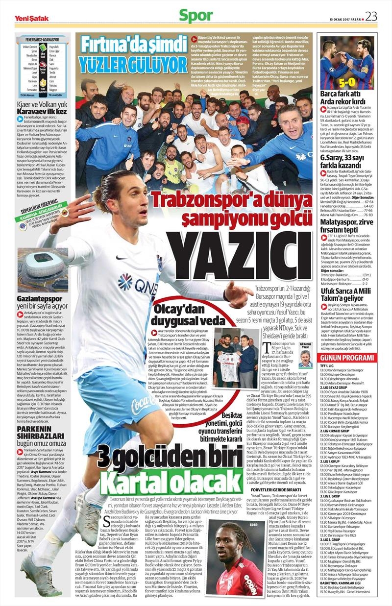 15 Ocak 2017 | İşte gazetelerin Beşiktaş manşetleri - Görsel 12