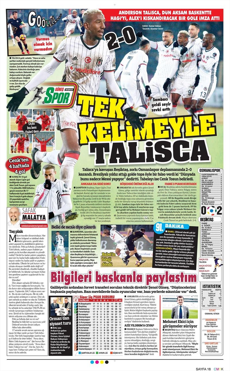 17 Ocak 2017 | İşte gazetelerin Beşiktaş manşetleri - Görsel 12