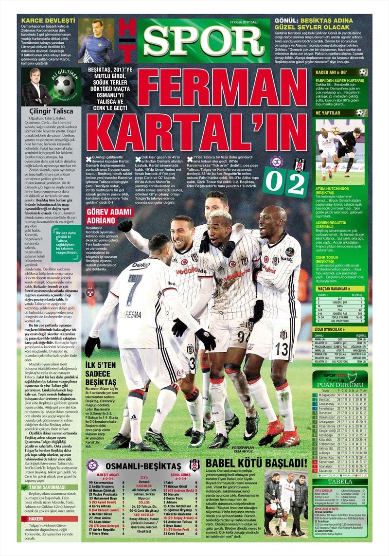 17 Ocak 2017 | İşte gazetelerin Beşiktaş manşetleri - Görsel 13