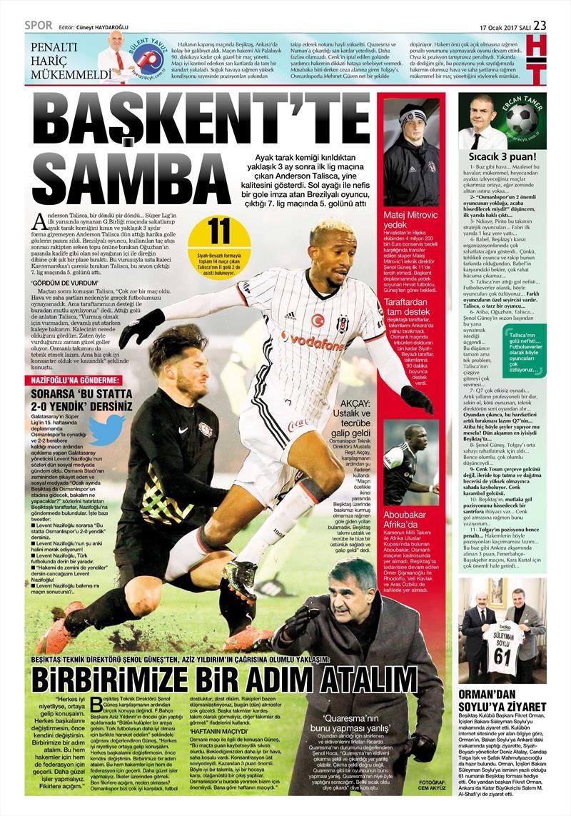 17 Ocak 2017 | İşte gazetelerin Beşiktaş manşetleri - Görsel 14