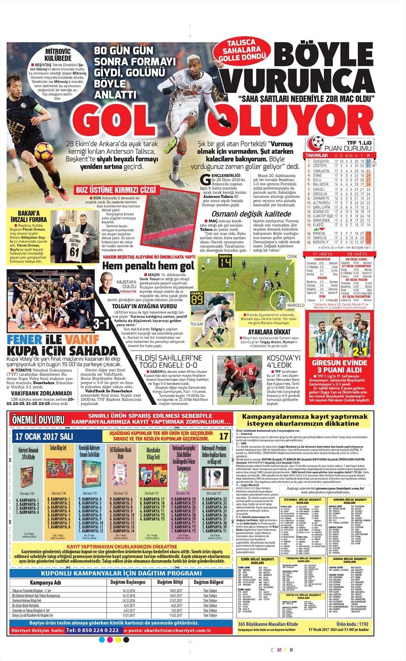 17 Ocak 2017 | İşte gazetelerin Beşiktaş manşetleri - Görsel 15