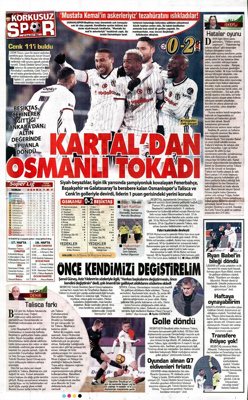 17 Ocak 2017 | İşte gazetelerin Beşiktaş manşetleri - Görsel 19