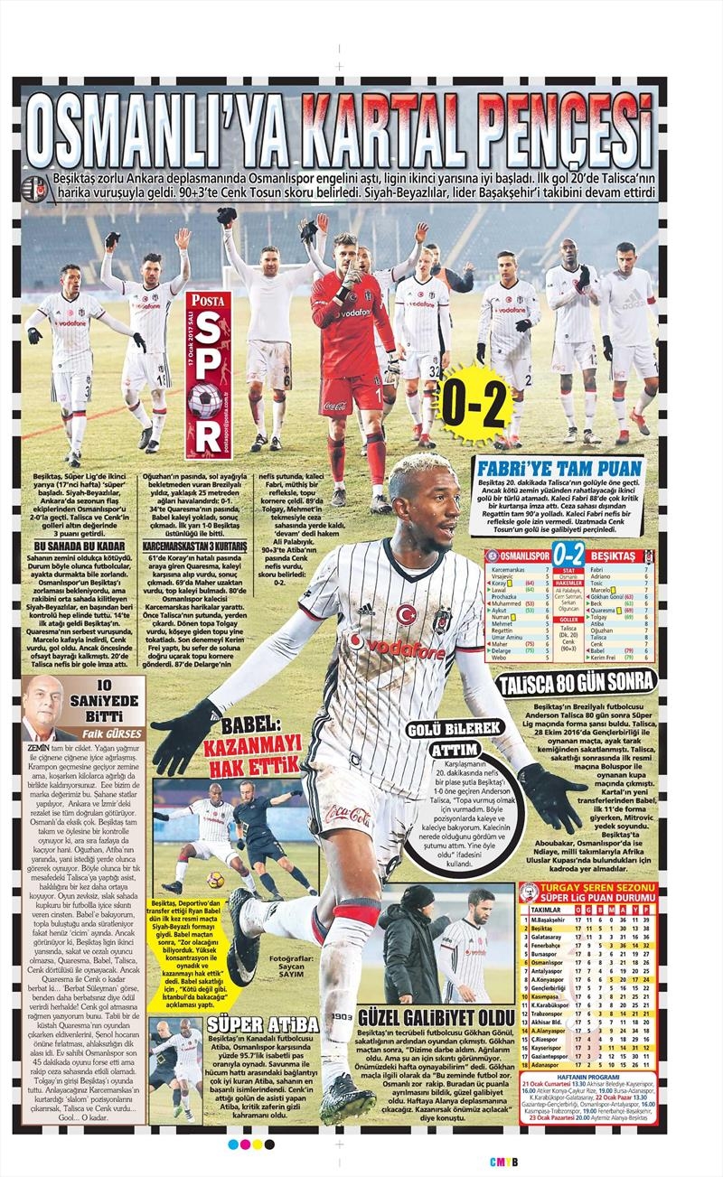 17 Ocak 2017 | İşte gazetelerin Beşiktaş manşetleri - Görsel 22